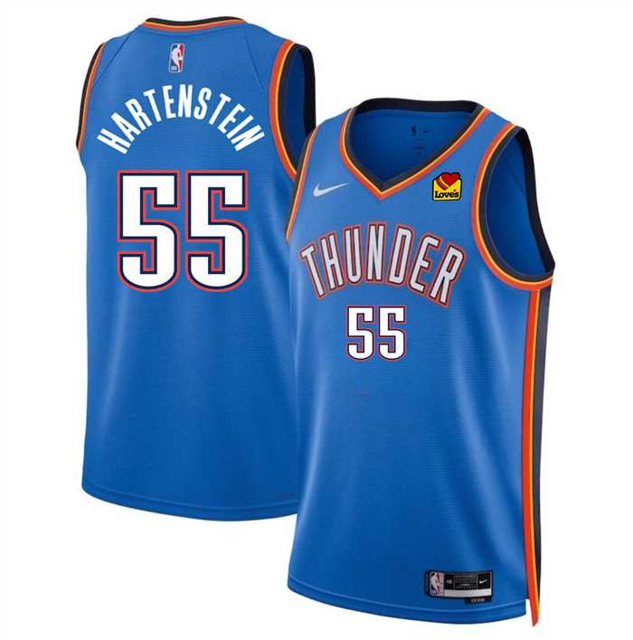 Men%27s Oklahoma City Thunder #55 Isaiah Hartenstein Blue Icon Edition Stitched Basketball Jersey Dzhi->orlando magic->NBA Jersey
